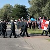 Uroczystości pod Pomnikiem Celników Polskich w Kałdowie